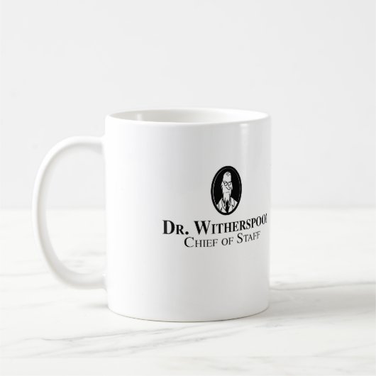 Koffiemok met "Dr. Witherspoon" logo (Links)
