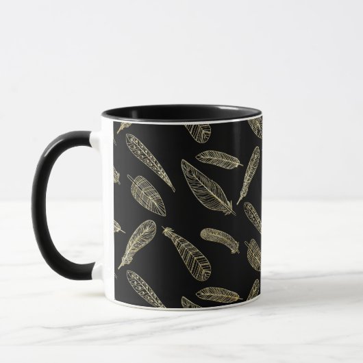 koffiemok met eendenveren mok (Links)