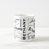 Koffiemok met eigen naam Bethany Zwart Wit (Center)