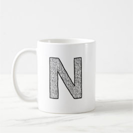 Koffiemok met initiaal Letter N – Minimale Moderne