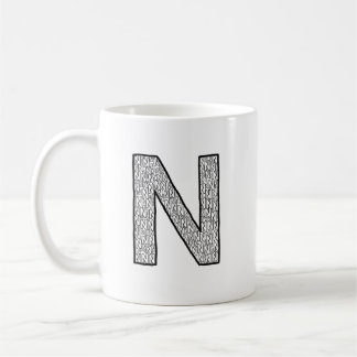Koffiemok met initiaal Letter N – Minimale Moderne