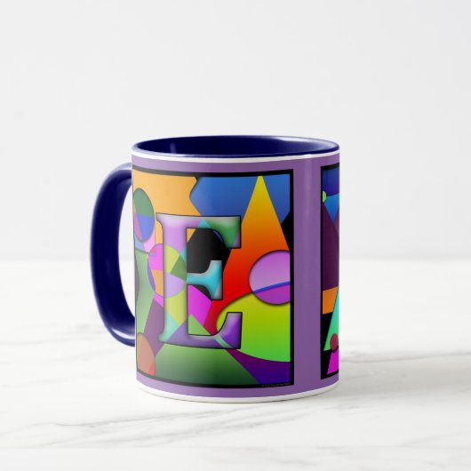 Koffiemok met initialen E en H Mok (Voorkant links)