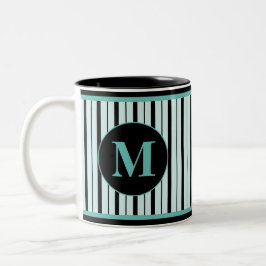 Koffiemok met monogram en twee kleuren tweekleurige koffiemok