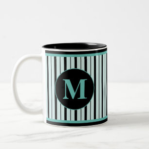 Koffiemok met monogram en twee kleuren tweekleurige koffiemok