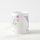 Koffiemok met naam en bloemmotief (Center)