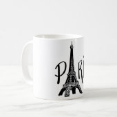 Koffiemok met ontwerp van Eiffeltoren in Parijs (Voorkant links)