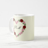 Koffiemok met roze en rode harten (Voorkant links)