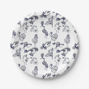 Koffiemok met sprookjes vogels papieren bordje