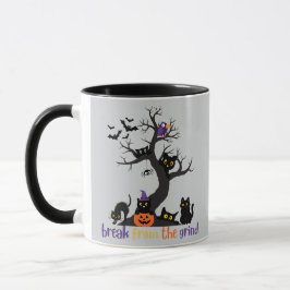 Koffiemok met veel zwarte katten mok