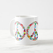 koffiemok met vredesteken (Voorkant links)