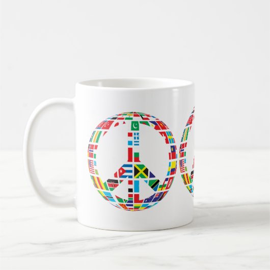koffiemok met vredesteken (Links)