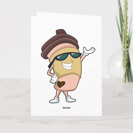 Koffiemok met zonnebril kaart (Achterkant)