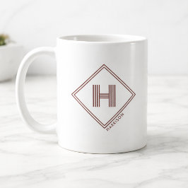 Koffiemok | Modern Geometrisch Initiaal Monogram