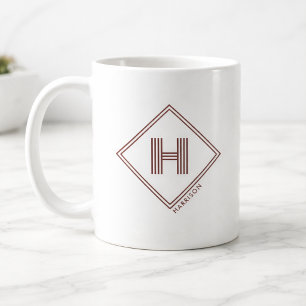 Koffiemok   Modern Geometrisch Initiaal Monogram