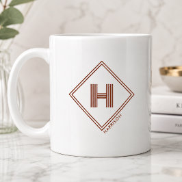 Koffiemok | Modern Geometrisch Initiaal Monogram