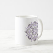 Koffiemok Origineel Mandala-ontwerp 2-zijdig Paars (Voorkant rechts)