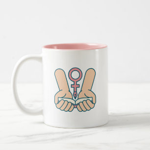 Koffiemok ter bescherming van de rechten van vrouw tweekleurige koffiemok
