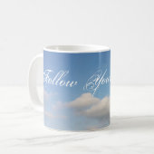 Koffiemok 'Volg je dromen' | Witte wolken (Voorkant links)