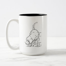 Koffiemok voor hondenliefhebbers, Beagle-illustrat Tweekleurige Koffiemok
