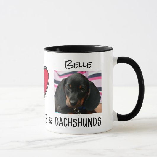 Koffiemok voor liefhebbers van Dachshunds Mok (Rechts)