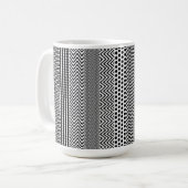 Koffiemok - Zwart en wit gemengd ontwerp patroon (Voorkant links)