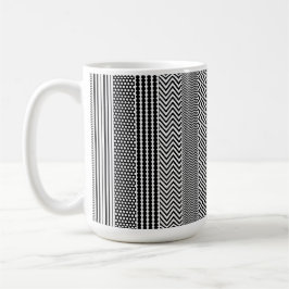 Koffiemok - Zwart en wit gemengd ontwerp patroon