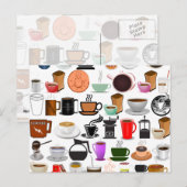 Koffiemokken (achtergrondkleur toevoegen) briefkaart (Voorkant / Achterkant)