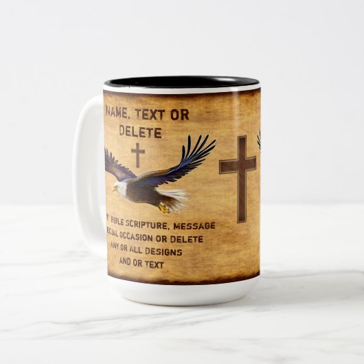 Koffiemokken met Bijbelverzen. Majestic, Eagle Mok (Voorkant links)