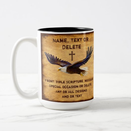 Koffiemokken met Bijbelverzen. Majestic, Eagle Mok (Links)