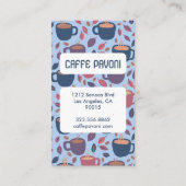 Koffiemokken Patroon Roze Blauw Cafe Schattige 10 Klantenkaartje (Achterkant)