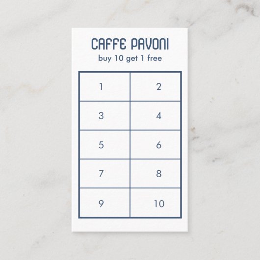 Koffiemokken Patroon Roze Blauw Cafe Schattige 10 Klantenkaartje (Voorkant)