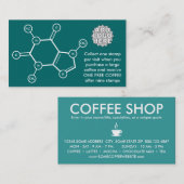 Koffiemolecuul (kleur aanpasbaar) klantenkaartje (Voorkant / Achterkant)