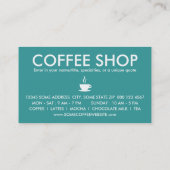 Koffiemolecuul (kleur aanpasbaar) klantenkaartje (Achterkant)