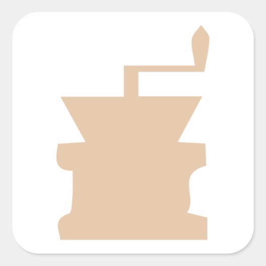 Koffiemolen Art Vierkante Sticker (Voorkant)