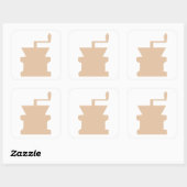 Koffiemolen Art Vierkante Sticker (Vel)