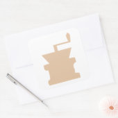 Koffiemolen Art Vierkante Sticker (Envelop)