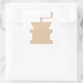 Koffiemolen Art Vierkante Sticker (Tas)