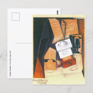 Koffiemolen door Juan Gris, Vintage Cubisme Kunst Briefkaart