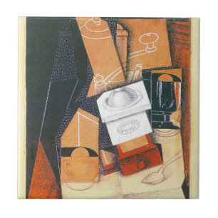 Koffiemolen door Juan Gris, Vintage Cubisme Kunst Tegeltje