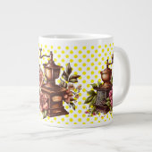  koffiemolen gele polka stippen grote koffiekop (Voorkant rechts)