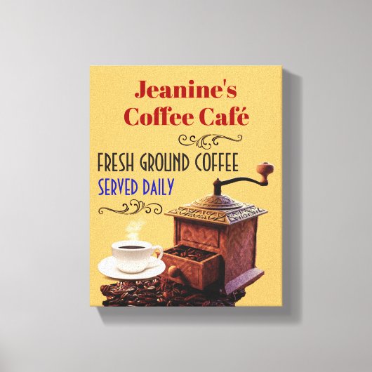 Koffiemolen Koffie Cafe 8"X10" Canvas Afdruk (Voorkant)