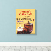 Koffiemolen Koffie Cafe 8"X10" Canvas Afdruk (Insitu (Houten vloer))