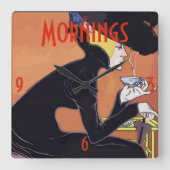 Koffiemorgen  stijl vierkante klok (Voorkant)