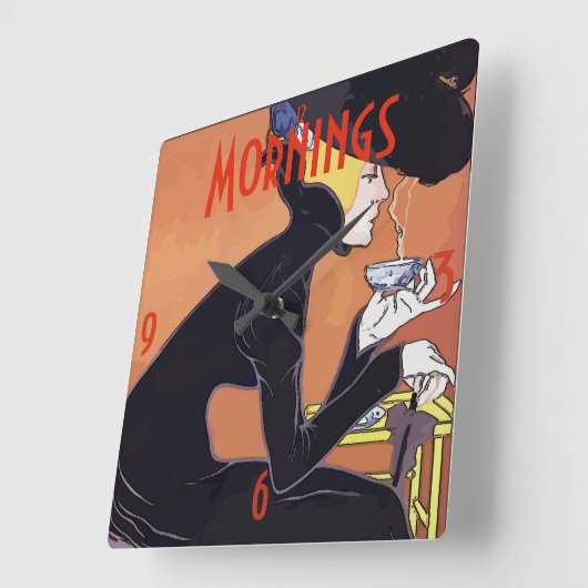Koffiemorgen stijl vierkante klok (Hoek)