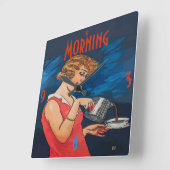 Koffiemorgen stijl vierkante klok (Hoek)