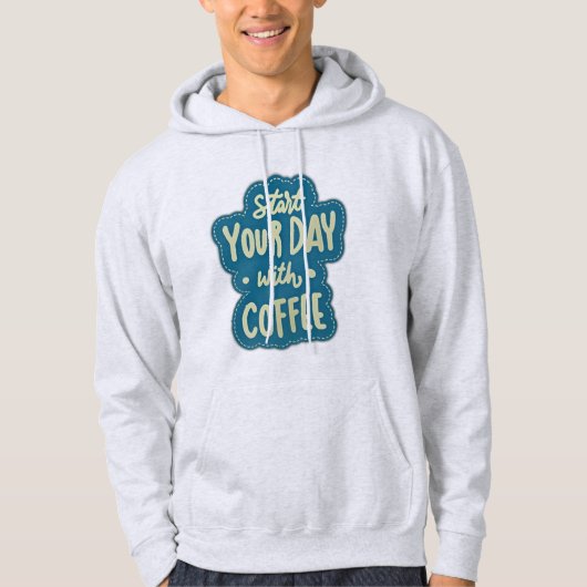 koffiemotivatie hoodie (Voorkant)