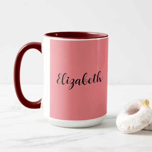 Koffiemugs Voeg uw getypte naam handgeschreven toe Mok (Met donut)