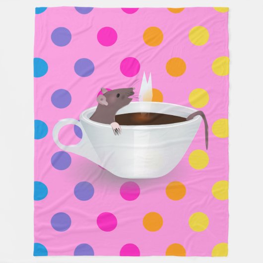 koffiemuis fleece deken (Voorkant)