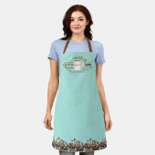 Koffienamen Aqua gepersonaliseerd Barista Schort (Gedragen)