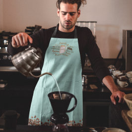 Koffienamen Aqua gepersonaliseerd Barista Schort
